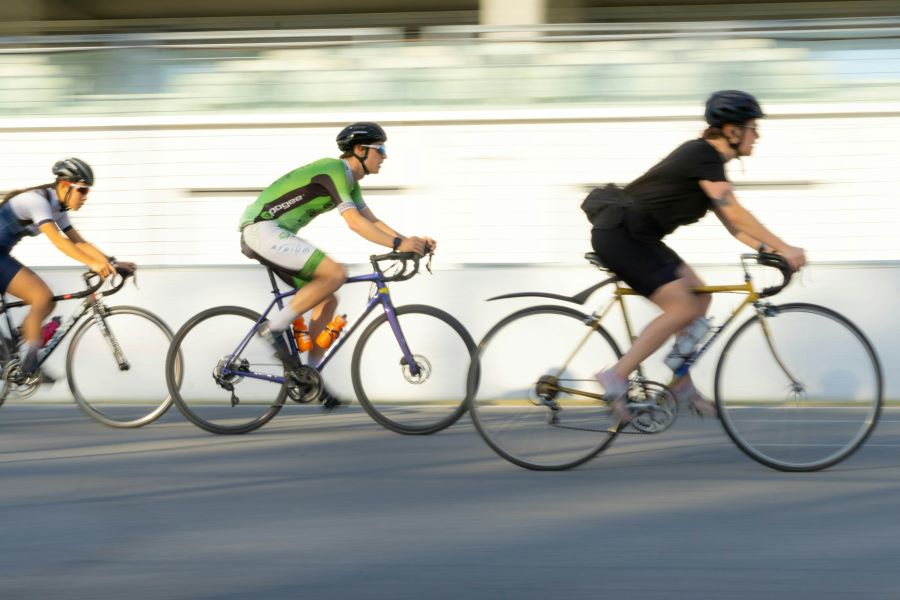 Cyclists racing